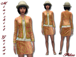 Sims 4 — Miniskirt_BurundiGuinda by Pilar — Jacket classic and miniskirt with a renewed look very chic