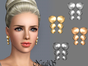 Sims 3 — NataliS_SIMS3_Triple Round Drop Earrings FT-TE by Natalis — Simple and elegant drop earrings. Three slightly