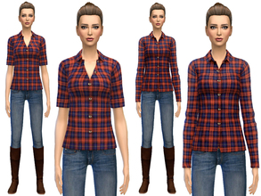 Sims 4 — Classic Plaid Shirts by SimDetails — A classic plaid shirt is a wardrobe essential. These red and navy designs