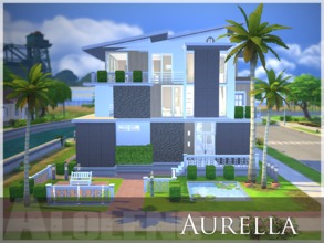 Sims 4 — Aurella by aloleng — A 3 storey home with 2 bedrooms, 2 toilet and bath, a powder room at the first floor,