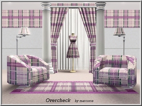Sims 3 — Overcheck_marcorse by marcorse — Geometric pattern: bold overcheck design in purple, green and white
