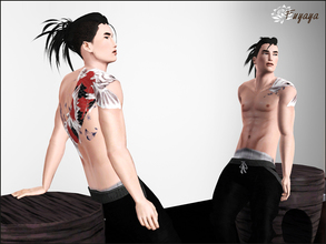 Sims 3 — Tattoo Koi by Fuyaya — Tattoo koi for men.Recolorable with 3 channels. The tattoo can be find in the accessories