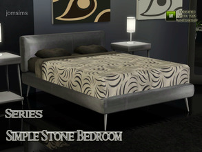 Sims 3 — double bed simple stone by jomsims — double bed simple stone