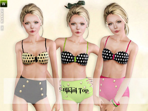 Sims 3 — (Teen) Vintage Bikini Top by lillka — Vintage Bikini Top for teen girls swimwear/3 styles/recolorable I hope you