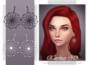 Sims 4 — KanoYa Earrings N9 by KanoYa — New mesh 2 recolors Non-default, standalone