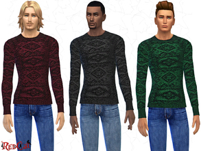 Sims 4 — Male Set 001 by RedCat — Sweaters: 6 different color. Jeans: 2 different color. 