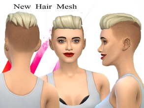 Sims 4 — new hair mesh, punk hair by neissy — Created for: The Sims 4 A new hair mesh Hair short and shaved, with one