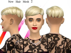 Sims 4 — new mesh, punk hair 2 by neissy — Created for: The Sims 4 A new hair mesh Hair short and shaved, with one color