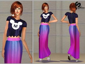 Sims 2 — Degrade skirt and halter top   by Alisa13132 — degrade skirt and halter top 