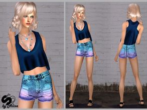 Sims 2 — Fluent style AF 04Top  and shorts  by Alisa13132 — Fluent style,Top and shorts 
