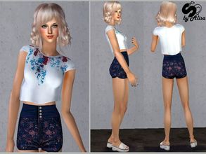 Sims 2 — Floral shorts and top  by Alisa13132 — floral shorts and top 