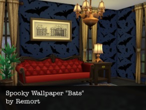 Sims 4 — Spooky Bats Wallpaper by Remort — Have you ever wanted to have the night inside your house? Well get it now with