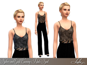 Sims 4 — Evening Pants Suit in Silver and Gold  by Lulu265 — Both versions are in the package file. Cloned from the