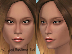 Sims 4 — Winged Eyeliner V1 by PlayersWonderland — New eyeliners for your sims! Only in black available It does not