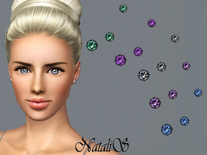 Sims 3 — NataliS Modern triple crystals earrings FT-FA by Natalis — Modern view of the classic stud earring. One earring