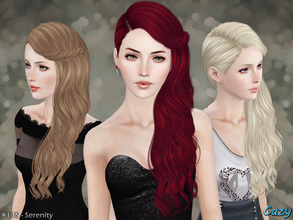 Sims 3 — Serenity Hairstyle - T-E by Cazy — Hairstyle for Female, Teen through Elder All LODs included