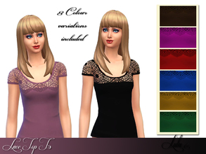 Sims 4 — Lacy TShirts  by Lulu265 — Lacy T Shirts with 8 colour variations all included 