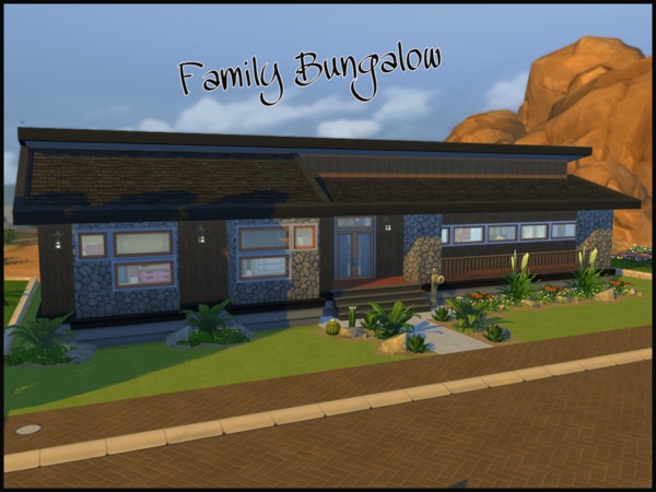 Sims 4 — Family Bungalow by Sparky — A modern style family bungalow this home has 3 bedrooms 2 full baths. Kitchen with
