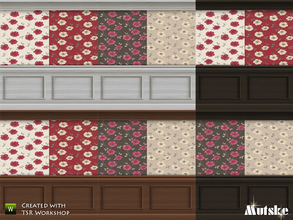 Sims 4 — Floral Wallpaper by Mutske — Floral Wallpaper with 12 variation to mix and match. Not for use with a sims