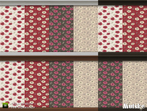 Sims 4 — Floral Wallpaper by Mutske — Floral Wallpaper with 12 variation to mix and match. Not for use with a sims