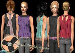 Sims 2 — SO_Collection_237 by Sophel21 — baroque styled fashion set. Whole outfit with jeans and belt the top has a