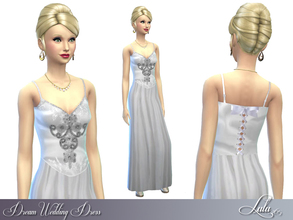 Sims 4 — Dream Wedding Dress  by Lulu265 — A lovely embelished wedding dress , a recolour of the maxi dress 