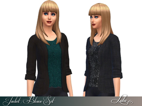 Sims 4 — Jacket and Blouse Set by Lulu265 — An elegant recolour of the jacket blouse set, 2 versions , one lacy and the