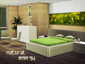 Sims 4 — Natural Energy by Kiolometro — Energy of nature. Six objects in set. First variation: white plastic and green.