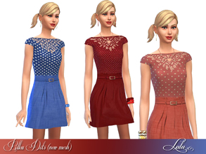 Sims 4 — Polka Dots (New Mesh )  by Lulu265 — A polka dot skirt and blouse set . Available in 3 colour variations A new