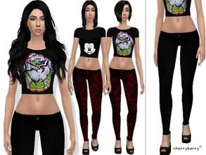 Sims 4 — Statement - Clothing set by CherryBerrySim — Expressive clothing set for rocker/scene/emo or punk teen to elder