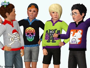 Sims 3 — Boys Halloween Sweater by Wimmie — The perfect sweater to celebrate Halloween for your Sims boys. Needs only