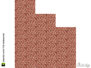 Sims 4 — Red Stone Wall by Mutske — Red Stone Wall. Made by Mutske@TSR.