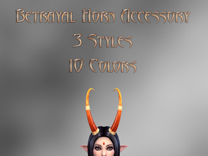 Sims 4 — *Betrayal* Horn Accessory Unisex by notegain — Style 1 - Basic Style 2 - Golden rings Style 3 - Golden rings and