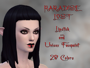 Sims 4 — *Paradise Lost* Lipstick and Unisex Facepaint by notegain — A stylized lipstick for females only and a face