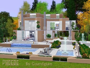 Sims 3 — Phoebe by Guardgian2 — A modern house on 2 stories featuring 2 bedrooms, 2 bathrooms, a kitchen, a living room,