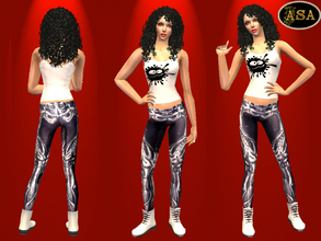Sims 2 — ASA_Dress_147_AF by Gribko_Sveta — White vest with black trousers for women TS2