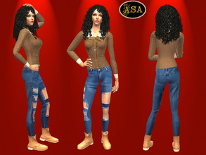 Sims 2 — ASA_Dress_149_AF by Gribko_Sveta — Jacket with fragmentary jeans for women TS2
