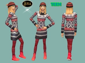 Sims 2 — ASA_Dress_151_TF by Gribko_Sveta — Sweater with warm trousers for girls TS2