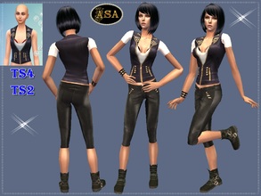 Sims 2 — ASA_Dress_207_AF by Gribko_Sveta — Black suit with a white vest for women TS2