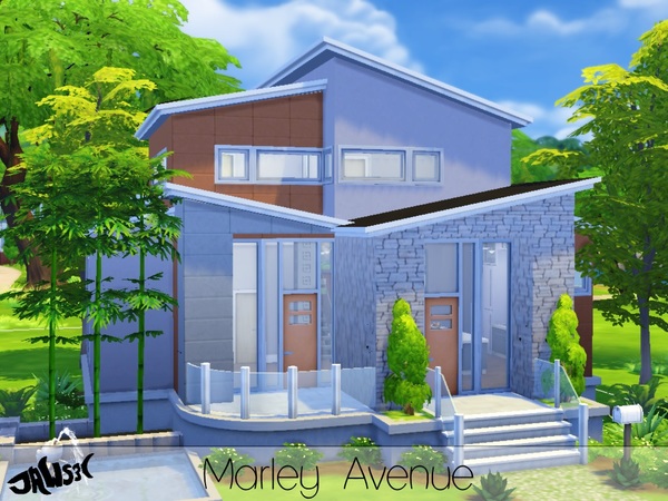 Sims 4 — Marley Avenue by Jaws3 — This cozy, modern home is great for any sim family. It features three bedrooms and four