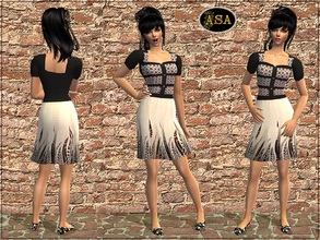 Sims 2 — ASA_Dress_234_AF by Gribko_Sveta — Suit in black-and-white tones for women TS2