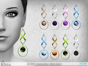 Sims 4 — Metal Earrings Abstract Set - Mesh needed by CATcorp — RECOLORS ONLY MESH HERE 8 colors included. Hope you like