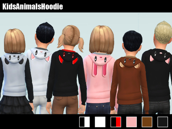 Sims 4 — KidsAnimalHoodie by Kronronko — Total 6 different types
