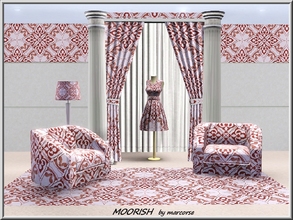 Sims 3 — Moorish_marcorse by marcorse — Beautiful floral red Moorish tile. 1 recolour.