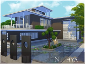 Sims 4 — Nithya by aloleng — Modern theme house with 3 bedrooms, 2 large toilet and bath, living room, spacious kitchen,