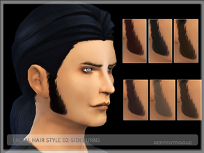 Sims 4 — Facial Hair Style 02-Sideburns by Serpentrogue — New facial hair style teen to elder 10 colours