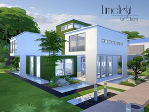 Sims 4 — Limelight Modern by chemy — This ultra modern home features an indoor fountain and open concept. On the 2nd