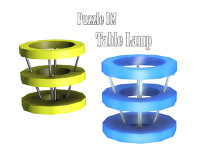 Sims 3 — Table Lamp PuzzleIt by Kiolometro — Objects for kids' room. Gather set itself. There are funny green-yellow tone