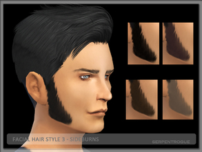 Sims 4 — Facial Hair Style 03- Sideburns by Serpentrogue — New facial hair style teen to elder 10 colours Longer than
