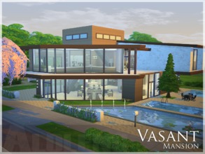 Sims 4 — Vasant by aloleng — A 4 bedroom house with pool! 2 toilet and bath, large living room with high ceiling, reading